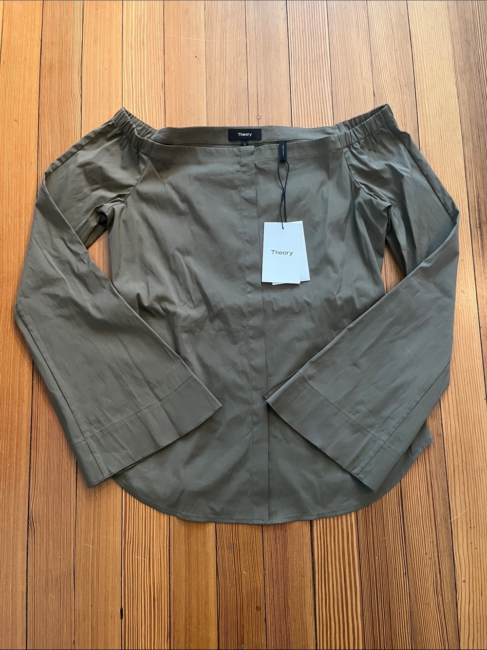 NWT Theory Auriana B Military Stretch Cotton Blouse